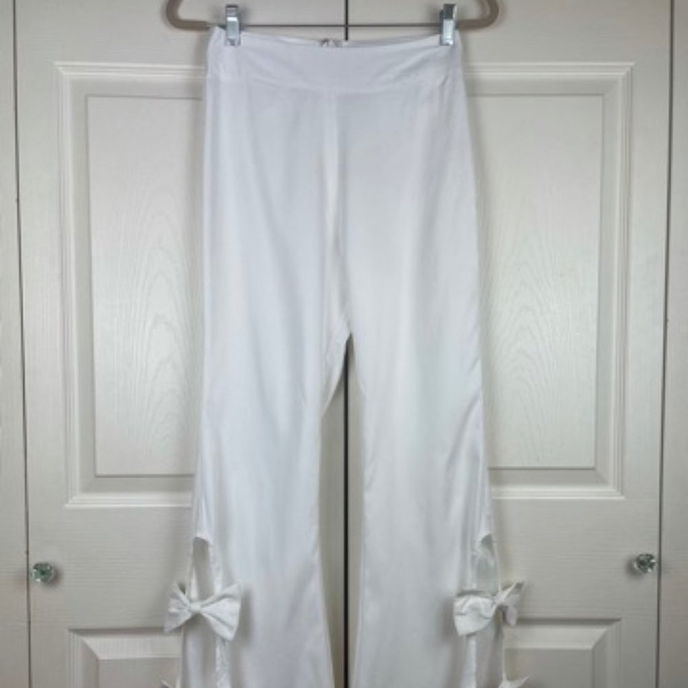 CQ by CQ Flared Pants Bow Detailed White Ivory